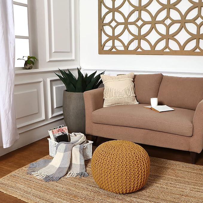 REDEARTH · Round Pouf Ottoman - Image 6