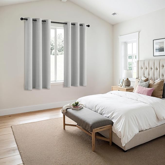 MIULEE Blackout Curtains for Bedroom 2 Panels 40 x 45 Inch Long Silver | - Image 6