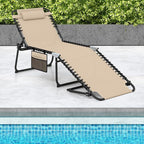 GYMAX Lounge Chair for Outside, 440lbs 27” Oversize Folding Beach Tanning - Image 9