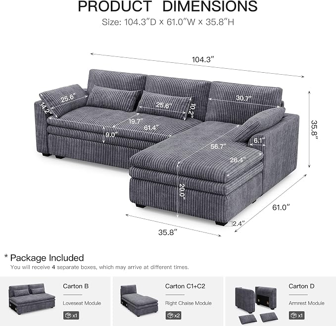 Belffin Large Modular Sectional Sofa - Image 2