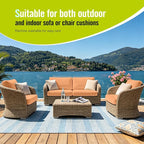 8Pcs Outdoor Cushion Covers, Stretch Patio Furniture Couch Chair Slipcovers | - Image 4