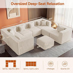 MONVANE Modular Sectional Sofa, Oversized 8 Seat Convertible U Shaped Couch - Image 3