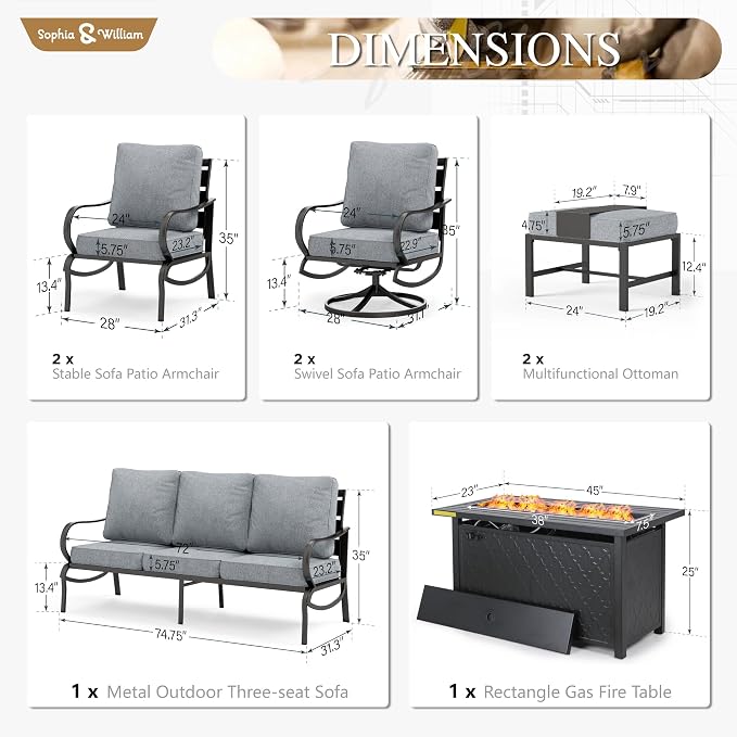 Sophia & William Patio Furniture Sets - Image 6