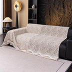 VClife Boho Couch Cover, Abstract Cream and Khaki Line Geometric Jacquard Couch - Image 6