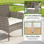 FDW | 3-Piece Patio Furniture Set | Gray & Khaki | Outdoor Wicker Furniture - Image 4