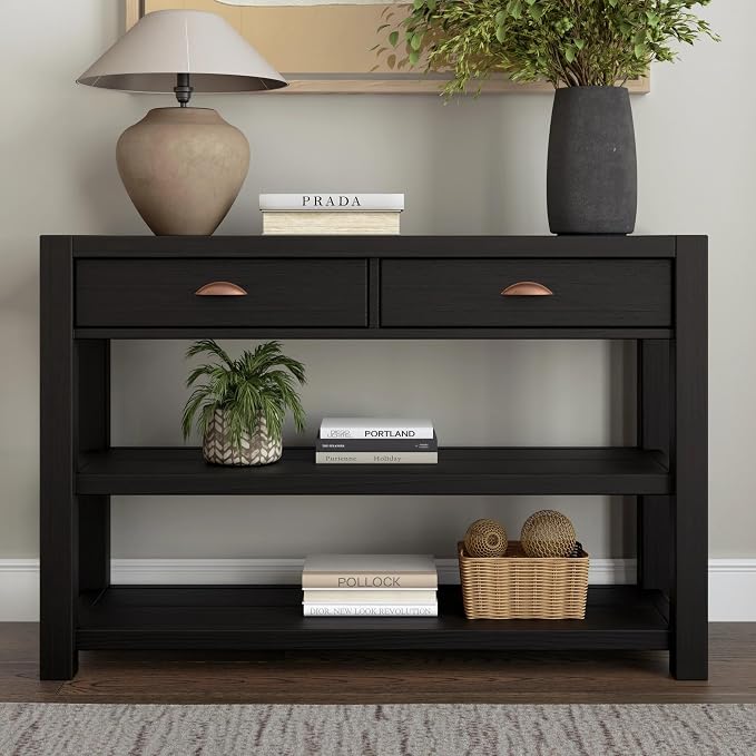 Grain Wood Furniture Montauk Console Table, Solid Wood by GrainWoodFurniture