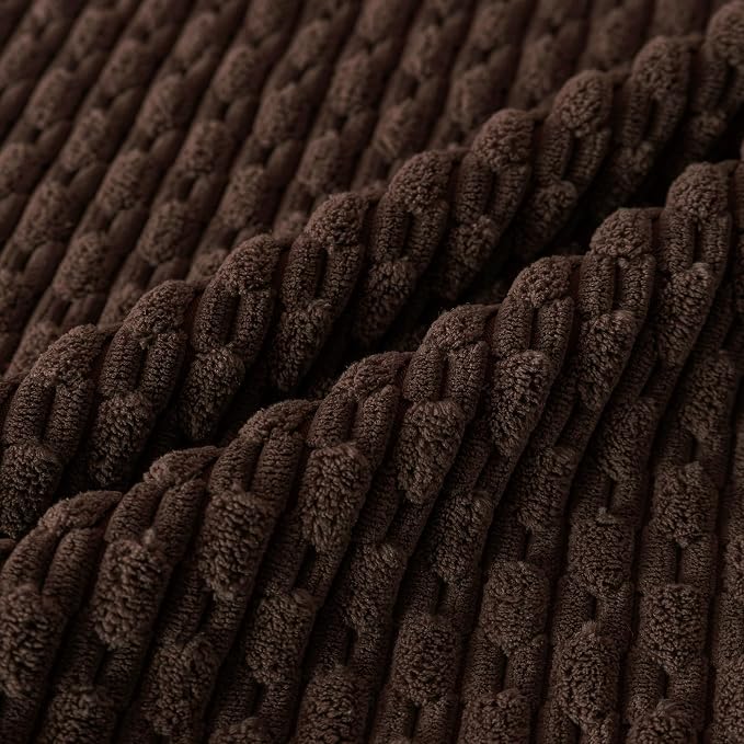 Set of 4 Dark Brown Decorative Throw Pillow Covers 22x22 Inch Corduroy Pillow - Image 3