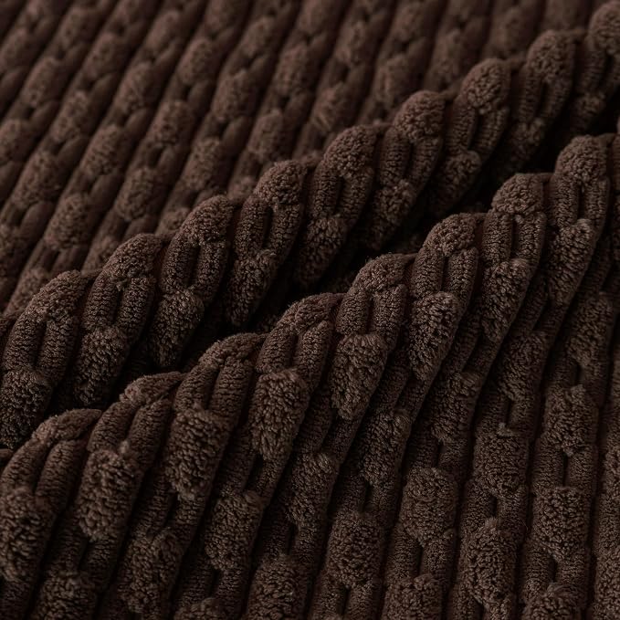 Set of 4 Dark Brown Decorative Throw Pillow Covers 18x18 Inch Corduroy Pillow - Image 4