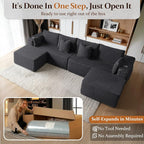 138" Cloud Sectional Couch, Comfort U Shaped Sofa - Image 3
