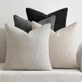 MIULEE Soft Decorative Chenille Pillow Covers Cream Grey 20x20 Pack of 4 | by MIULEE
