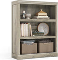 LINSY HOME 3-Tier Bookshelf, Small Wood Display Storage Shelves Farmhouse by LINSYHOME
