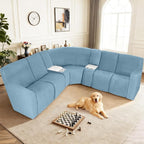 ALIECOM 100% Waterproof Recliner Sectional Couch Covers L Shape Stretch Corner - Image 2