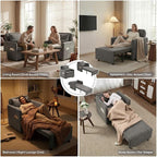 Iroomy 5-Level Adjustable Convertible Sleeper Chair Set of 2, 3-in-1 87'' Long - Image 6