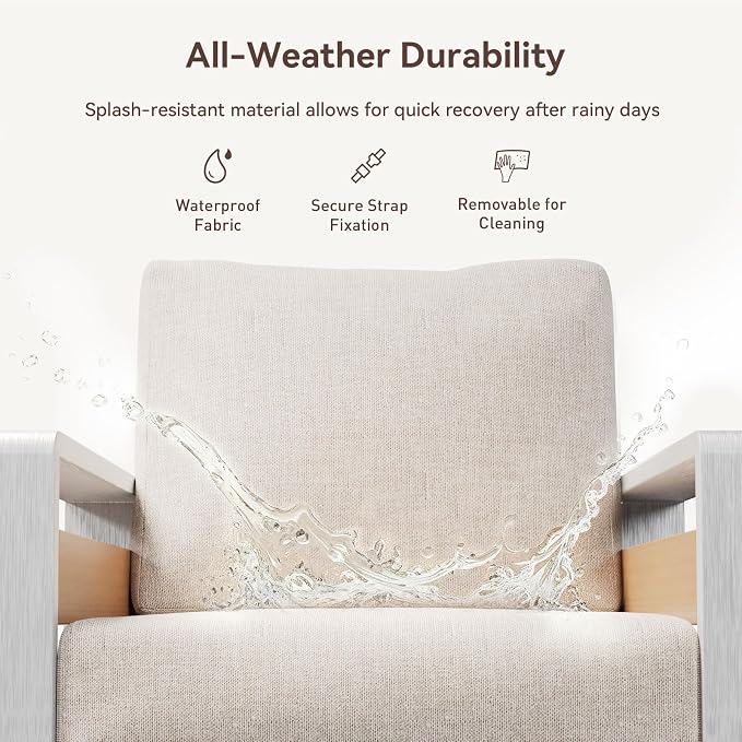 Aoxun Aluminum Patio Furniture Set, 7 Seats Luxury Metal Patio Conversation Sets - Image 6