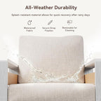 Aoxun Aluminum Outdoor Patio Furniture Set, 3 Seats Metal Sectional Patio - Image 5