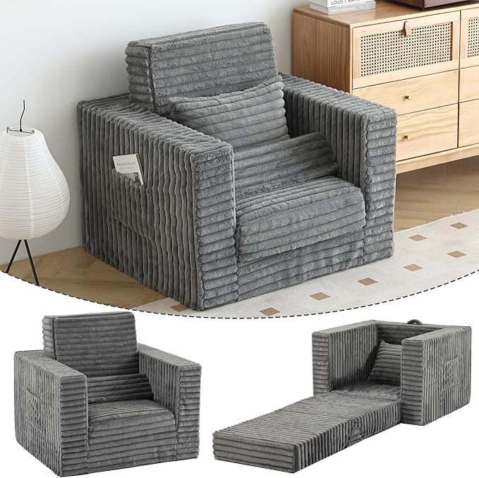 Welnow Folding Sofa Bed with Pillow, Convertible 2-in-1 Sleeper Chair by LifeGetsBetterWithWelnow