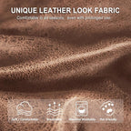 ANARACHON Leather Look Recliner Couch Cover, 8-Pieces Stretch Recliner Sofa - Image 5