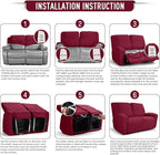 TAOCOCO Recliner Loveseat Slipcover, 6 Pieces Dual Recliner Sofa Covers - Image 6