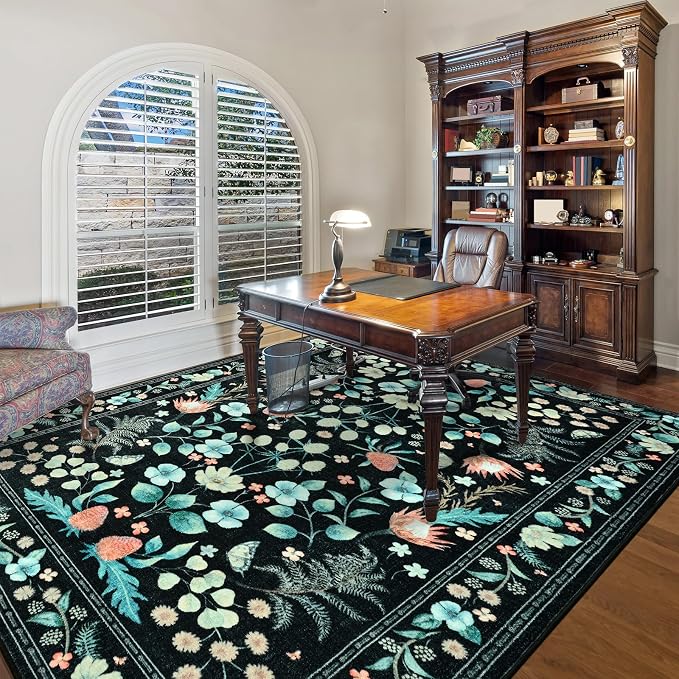 Area Rugs for Living Room, 6x9 Washable Vintage Rug for Bedroom, Non-Slip - Image 4