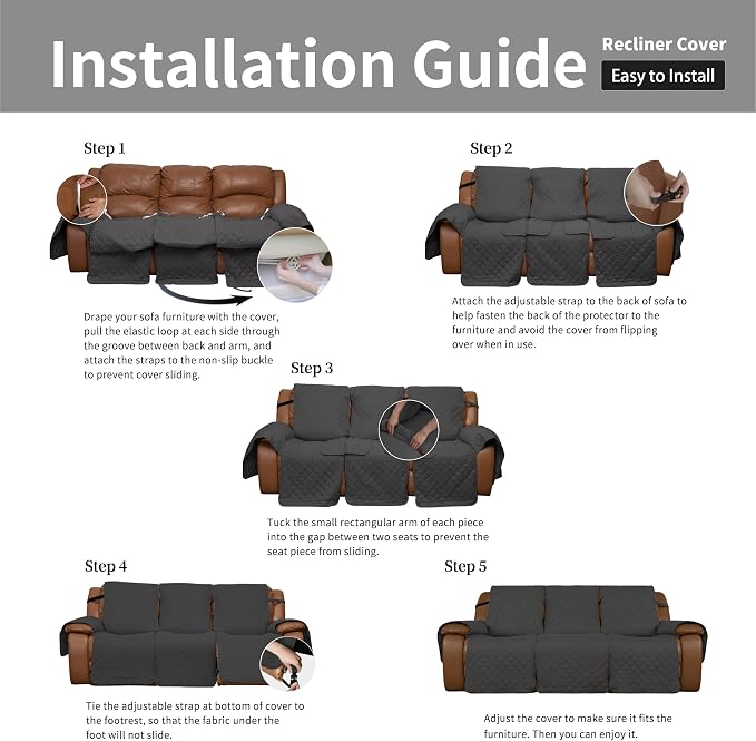 Easy-Going Oversized Recliner Sofa Cover, Reversible Couch Cover - Image 7