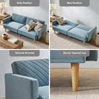 mopio 76.4" Futon Sofa Bed, Sleeper Sofa, Mid Century Modern Futon Couch - Image 5
