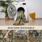 Area Rugs for Living Room, 6x9 Washable Area Rug for Bedroom, Retro Floral - Image 2