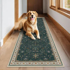 Dark Green 2x8 Non Slip Kitchen Runner Rugs - Image 6