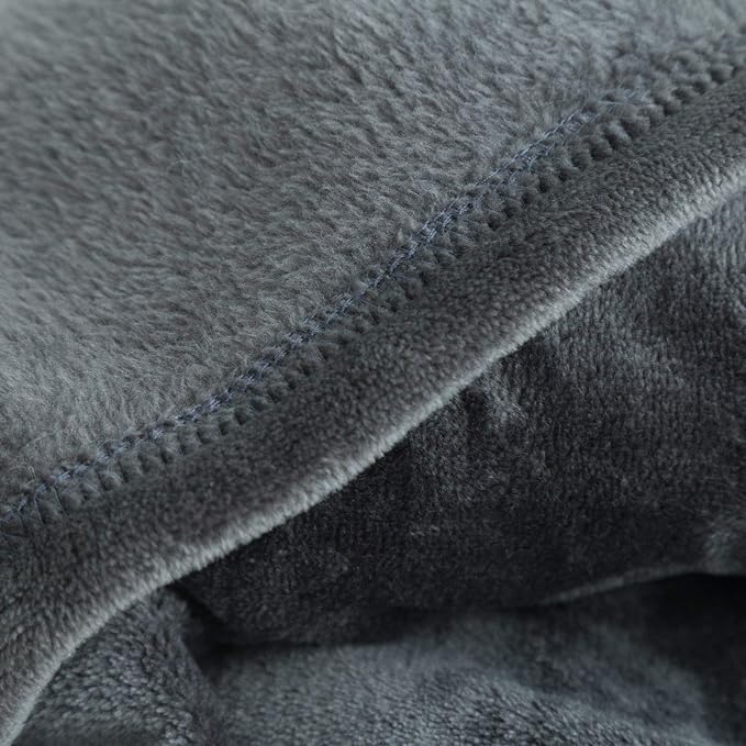 Bedsure GentleSoft Fleece Throw Blanket Dark Grey - Image 5