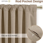 INOVADAY Extra Wide 100% Blackout Linen Curtains 102x90 Burlywood Birch | Linen - Image 4