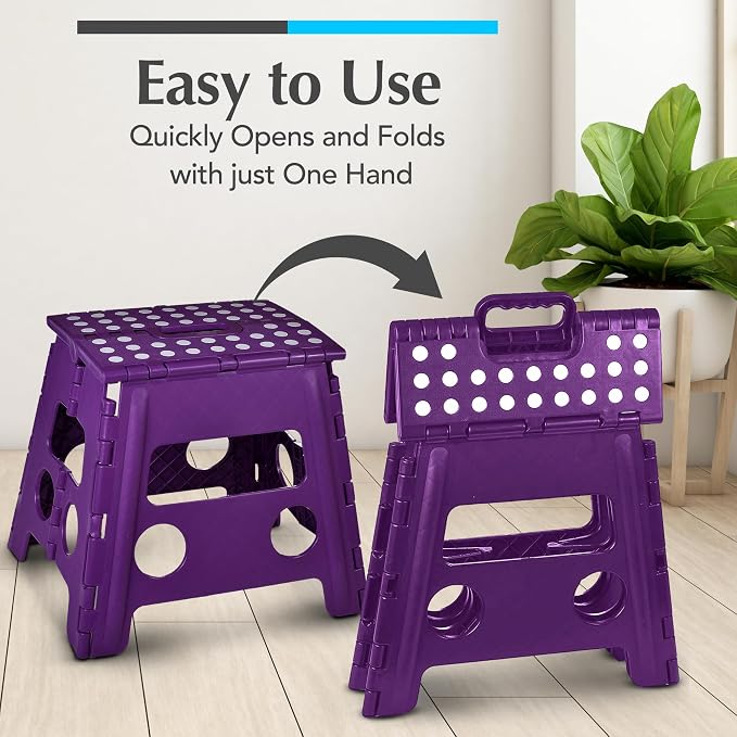 Handy Laundry Folding Step Stool 13 Inch – Sturdy Plastic Foldable Step Stool - Image 3