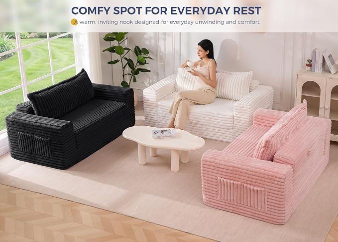MAXYOYO Convertible Sofa Bed, 2 in 1 Folding Couch Bed - Image 3