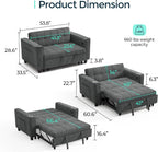 LINSY 54" Pull Out Couch with Charging Station - Image 2