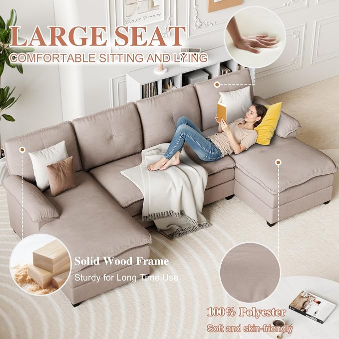 110" U-Shaped Sectional Sofa - Image 3