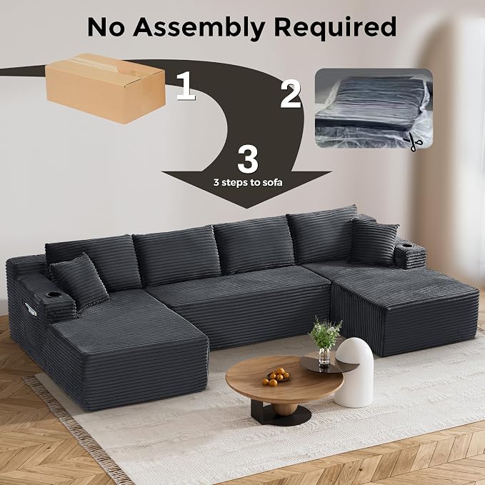 133" Oversized Cloud Boneless Sofa Couch - Image 6