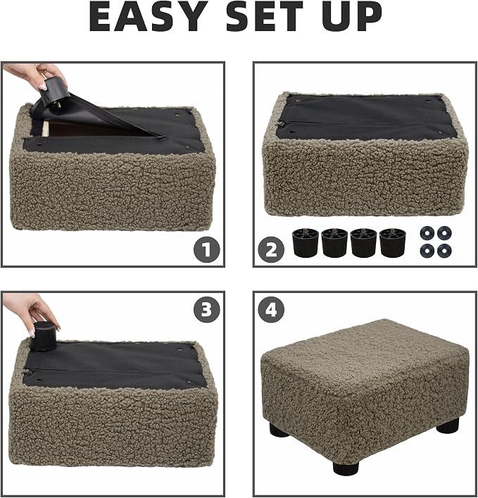 CAROLMADE Small Foot Stool Ottoman Footstool - Image 7
