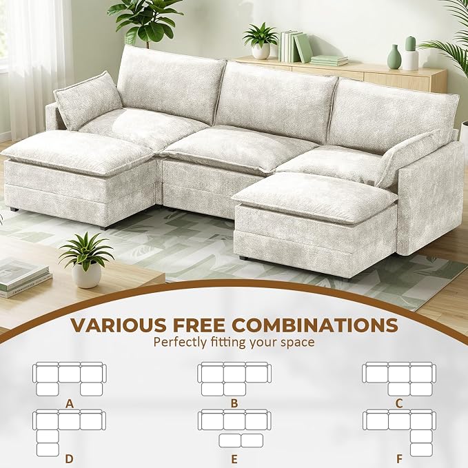 LEVELEVE 112.5" U-Shape Modular Sofa - Image 3