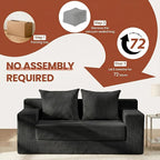 Convertible 5 in 1 Futon Sofa Bed Full Size, Corduroy Boneless Couch Sleeper - Image 8