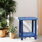Adirondack Square Outdoor Side Table, 2-Tier Storage Patio Side Table, HDPE End - Image 2