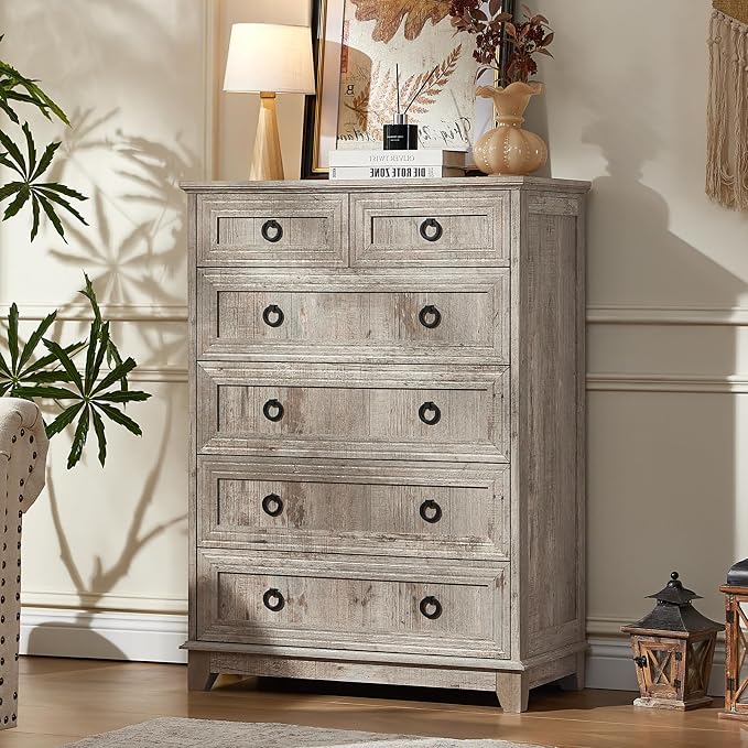 Joaxswe Farmhouse 6 Drawer Dresser - Image 5