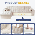 MAXYOYO 132" L Shaped Modular Sectional Sofa - Image 7