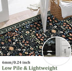 Yamaziot 2x8 Washable Hallway Runner Rug Non Slip Carpet, Colorful Black | Soft - Image 4