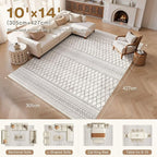 cotiled Boho 10x14 Area Rug for Living Room: Large Moroccan Washable Rug | - Image 7