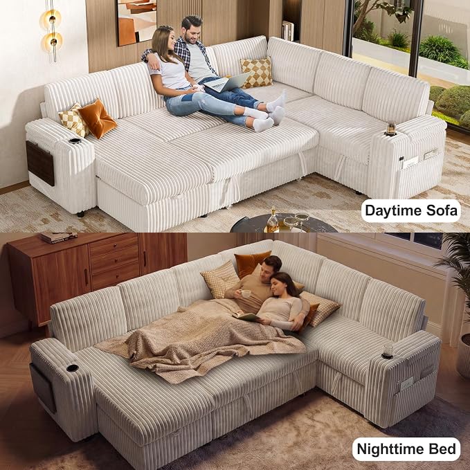 Vipbear 111" Modular Sectional Sleeper Sofa - Image 5