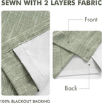 MIULEE Sage Green Pinch Pleated 100% Blackout Linen Curtains 40x90 Inches | - Image 5