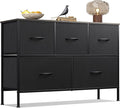 WLIVE Dresser for Bedroom with 5 Drawers, Long Fabric Dresser, Chest of Drawers by WLIVE