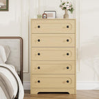 Garvee 5 Drawer Dresser for Bedroom, Wooden Mid Century Modern Chest of Drawers by Garvee