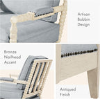 Madison Park Accent Chairs for Living Room Farmhouse Modern Armchair, Solid Wood - Image 5