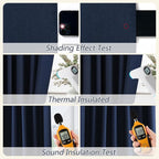 Navy Blue 100% Blackout Curtains 84 Inch Length 2 Panels Set - Image 5