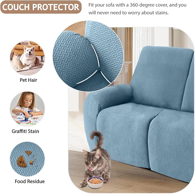 ALIECOM 100% Waterproof Recliner Sectional Couch Covers L Shape Stretch Corner - Image 6