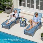 SERWALL Round Outdoor Side Table, HDPE Small Adirondack End Table, 2-Tier Patio - Image 10